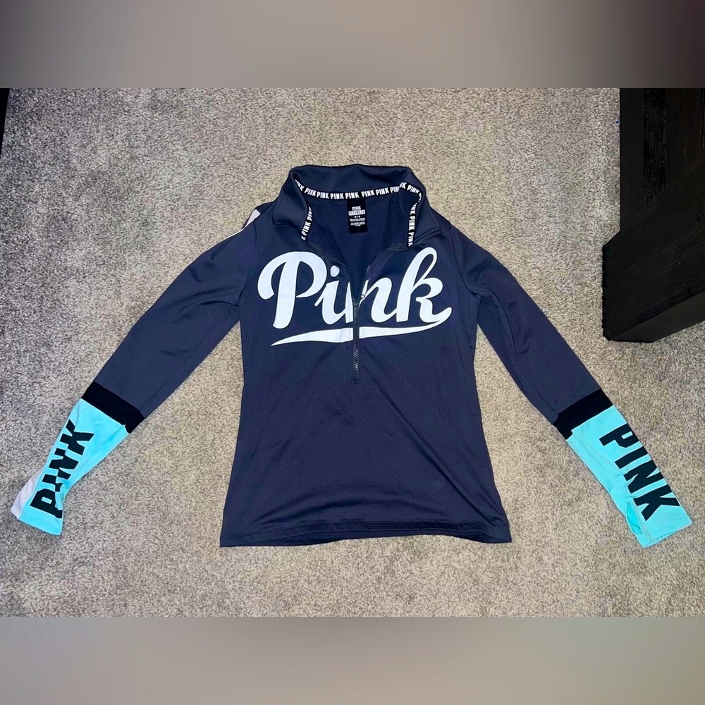 VS PINK - 🩶🩵🤍 Half-Zip Track Jacket